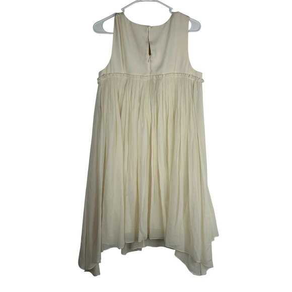 INC Womens Irina Capsule 8 Cream Bejeweled Neckline Sleeveless Dress 100% Silk - Picture 2 of 14